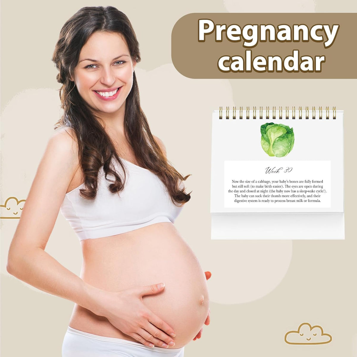 Pregnancy Calendar for First Time Moms Weekly Baby Growth Gift
